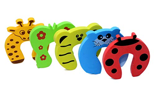 BabySafeHouse Finger Pinch Door Guard for Baby Safety (Animal Shape-Pack of 5)-Door Stopper for Protection from Door Slamming & Accidental Door Lock