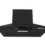 Faber Pluto 60 cm 1000 m³/hr Wall Mounted Kitchen Chimney | Baffle Filter | Touch Control | LED Lights | 1 Year Comprehensive Warranty and 12 Years on Motor | Black | HOOD PLUTO SENSOR TC BF BK IN 60