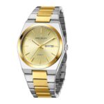 Daniel Hechter Paris Avenue Hoche Collection Modern Analog Watch for Men with Round Dial and Stainless Steel Band-DHM1004 (Gold)