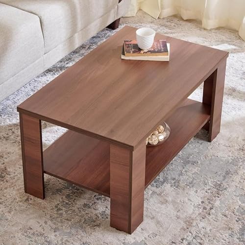 Home Centre | Clary NXT Coffee Table | Center Table for Living Room | Engineered Wood | Brown | 1 Year Warranty