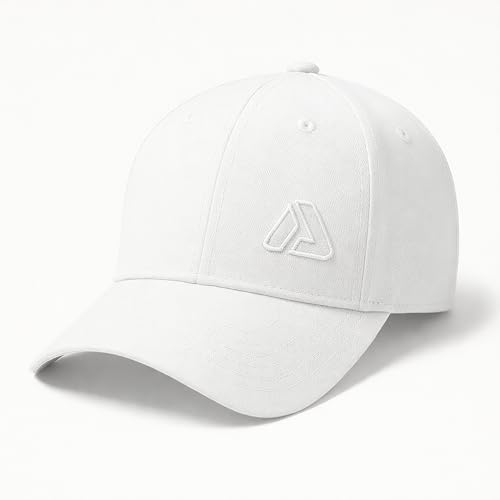 Aprodo Adjustable Cap for Men & Women | Lightweight Breathable Unisex Hat for Sun Protection | Ideal Headwear for Workout, Travel, Outdoor Activities & Sports | One Size Fits for All (White)
