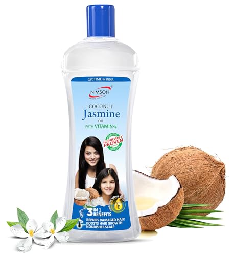 Nimson Coconut Jasmine Hair Oil with Vitamin E | For Shiny, Long Hair | Non-Sticky, Nourishing Formula | 450ml