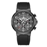 Daniel Hechter Paris Beaubourg Collection Multifunctional Watch for Men with Textured Round Dial and Silicon Strap-DHM1009
