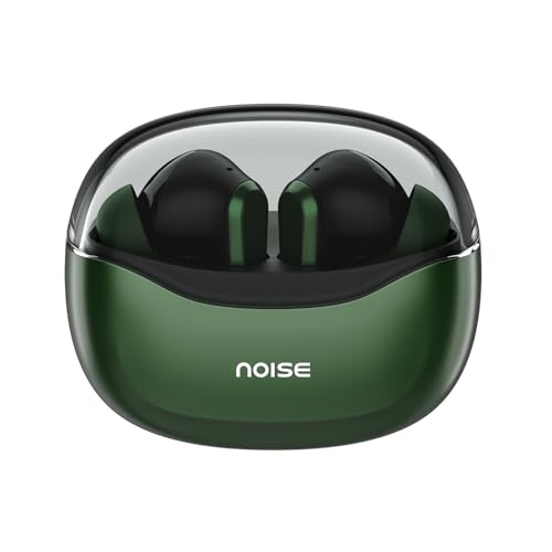 Noise Buds VS601 Wireless Earbuds, Bluetooth Earbuds with 50H Playtime, Quad Mic ENC for Clear Calls, 10mm Drivers, Dual Device Pairing, Transparent Case Design, Deep Bass, BT v5.3 (Emerald Green)