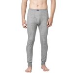 Dixcy Scott Originals Mens Slim Fit Mid Rise Solid Ankle Length Cotton Thermal Trousers (Grey Melange)-M