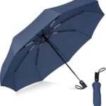 Xapiaxa UV Big Size Umbrella for Sun Protection Rain Windproof Strong Large 3 Fold for Men Women Kids Boys Girls Perfect & Stylish Windproof & Compact (Blue)