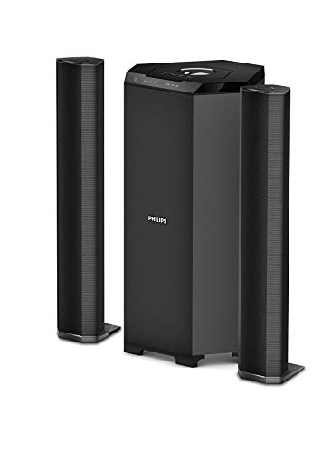 PHILIPS Convertible Soundbar MMS8085B, 2.1 Channel with Multipoint-Connectivity Option, USB in, Bluetooth Connectivity 80 Watt, Superior Sound, Rich bass (Black)