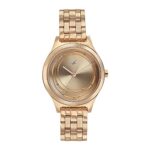 Fastrack Style Up Quartz Analog Golden Dial Rose Gold Stainless Steel Strap Watch for Girls – NT6152WM01
