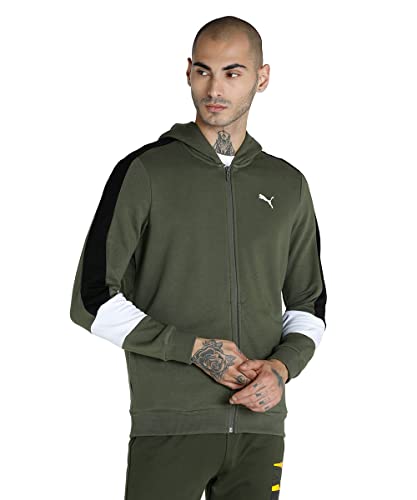 Puma Men’s Cotton, Polyester Standard Length A-Line Coat (67054244_Grape Leaf)