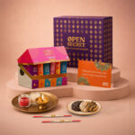 OPEN SECRET Rakhi Chocolate Gift Hamper for Brother | 12 Cookies, 2 Rakhis, Roli Chawal&Card Assorted Gift Box(Purple)