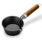 Wonderchef Ferro Light-Weight Cast-Iron Tadka Pan for Tempering, 40% Lighter, Pre-Seasoned with 100% Vegetable Oil, Chemical-Free, Induction-Friendly, Long Cool-Touch Wood Handles, 10-Yr Warranty