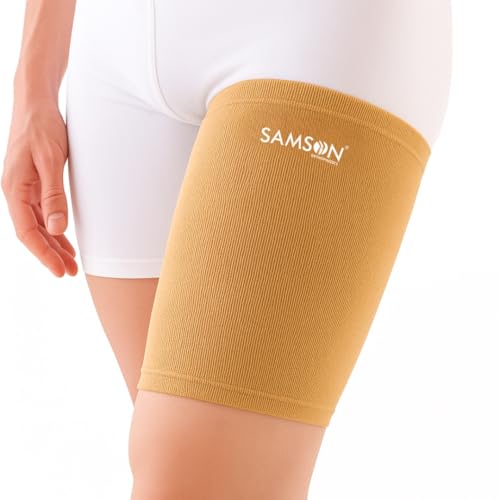 SAMSON Thigh Support – Compression Support for Pain Relief, Breathable, Anti-Slip (Pair, Small)