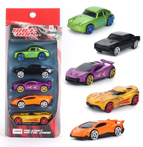 Amazon Brand – Jam & Honey Premium Die-Cast Metal Car | Free Wheel Toy Vehicle for Kids | Realistic Design | Vibrant Paint | No Assembly | Collectible Mini Car Model | Pack of 5 | Multicolor