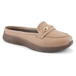 San Frissco Women’s Loafers Solid Slip-On Formal Shoes for Women with PU Upper & EVA Soft Cushioned Footbed | Lightweight, Comfortable & Stylish Office Footwear – 5 (Beige) W1209