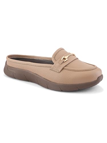 San Frissco Women’s Loafers Solid Slip-On Formal Shoes for Women with PU Upper & EVA Soft Cushioned Footbed | Lightweight, Comfortable & Stylish Office Footwear – 5 (Beige) W1209