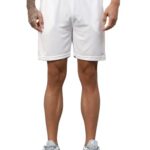 Vector X OMS-274 Mens Solid Pattern Regular Dry Fit Athletic, Running, Gym, Outdoor, Workout Training Light Weight Sports Active Shorts (White, M)
