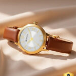 Titan NP2598YL03 Titan Lagan Silver Dial Brown Leather Strap Analog Watch  – For Women