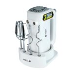 iBELL WHISK350 Electric Hand Mixer – 350W with 5 Speed Control, Stainless Steel Beaters & Dough Hooks for Baking, Whipping & Mixing (White)