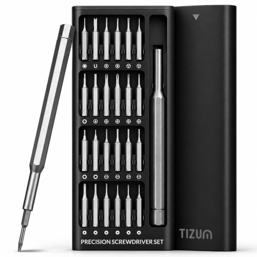 Tizum 24 in 1 Mini Precision Screwdriver Kit – Magnetic Bits, 360° Rotatable Handle, Pop-Up Case | Laptop, Phone, Watch Repair Tool