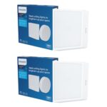 PHILIPS 18 Watt Square Slim Surface Ceiling Light | LED Downlighter for Both Normal & False Ceiling | Colour : Natural White, Pack of 2