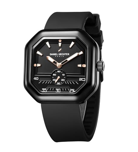 Daniel Hechter Paris Pleyel Collection Fashion Watch for Men– Modern Octagon Dial with Sub-Dial and Comfortable Silicon Strap
