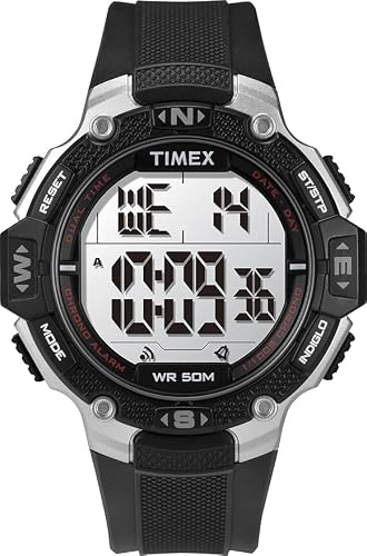 TIMEX DGTL Digital Watch for man with Green Round Dial & Black Resin Bracelet Band Water Resistant Men’s Wrist Watches – TW5M41200JQ
