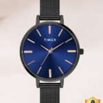 TIMEX Round 35mm Blue Dial Analog Watch  – For Women