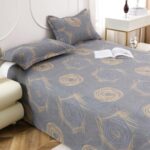 MollisHomes Dew Cotton Bedsheet for Double Bed 160 TC 250 x 225 CM, Grey