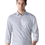 British Club Geometric Print Slim Fit Shirt | Stylish Casual Look with Unique Patterns | Lightweight for Office, Outings | Tailored Slim Fit for Work