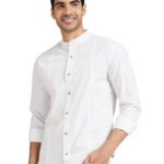 Amazon Brand – Inkast Denim Co. Men’s Solid Slim Fit Full Sleeve Cotton Casual Shirt (IN-S-35A_White_Medium)