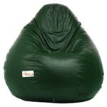 Sattva Classic Leatherette Bean Bag Cover (Without Beans) XXL Size – Dark Green