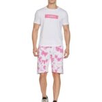 Amazon Brand – INKAST Denim Co. Men’s Regular Printed T-Shirt/Shorts Set, Medium,Off Wht,Vibe&Pink