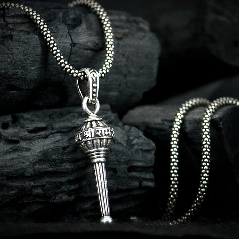 SYRMA SMA-PEN-HANUMAN-RAM-GADA-2 Silver Stainless Steel