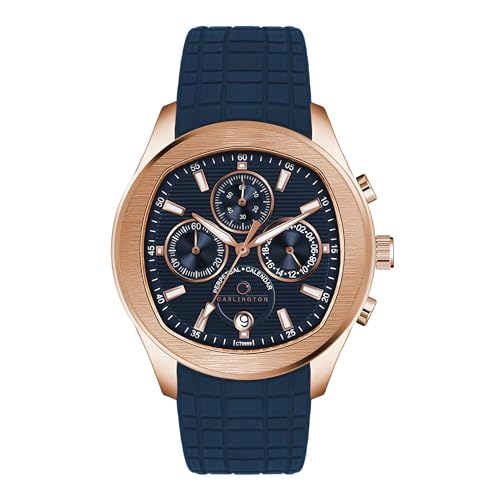 Carlington Legacy Series Analog Wrist Watches with Chronograph & Silicone Strap for Men – CT 9999