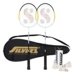 Silver’s Aluminium Stricker Badminton Kit (2 Racquets with Full Cover, 1 Box Feather Shuttlecock Pack of 3)(Yellow/White)