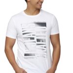 Men White Graphic Print Crew Neck T-Shirt
