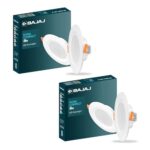 Bajaj Polycarbonate Ivora Compact Downlight | 5W LED Downlight | for Smaller Spaces | Long Life of 25000 Hours | Soothing Light (Blue, Pack of 2)