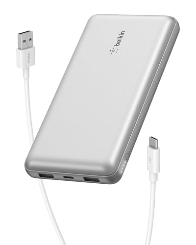 Belkin 20000 mAh Power Bank | Super Fast Charging | USB-C PD Port | 15W Charging for iPhone Series (16, 16 Pro Max), Samsung Galaxy, Google Pixel & More | 2 Years Warranty | Silver