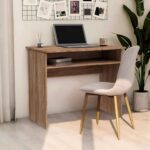 MATTERHORN Engineered Wood Office Table, Work from Home Table with Shelf for Storage (DIY, 900 x 500 x 750 mm, MOOT-10002FebVar) (BrownOak)