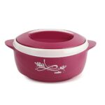 CELLO Sapphire Insulated Casserole Hot Pot For Kitchen 1250 ml Pink | Easy to Serve Airtight Outdoor Safe Inner Steel Insulated Keeps Food Hot & Warm Casserole Hot Pot Case Set For Roti Rice Biryani