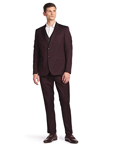 Solid Hudson Tailored Fit Three Piece Suit