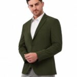 SaintX Men’s Premium 4-Way Comfy Stretch Sunscreen Blazer | Light Weight, Designed for Summers | Fully Lined | Comfort able Slim Fit | Wrinkle Resistant & Formal Signature Coat (JK11_Olive_50)
