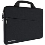 Amazon Basics Laptop Bag Sleeve Case Cover Pouch with Handle for Men & Women | 14.1 Inch Laptop with Padded Laptop Compartment | Zipper Closure | Water Repellent Nylon Fabric (Black) (AB47)