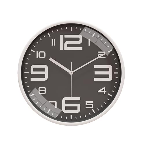 Amazon Brand – Solimo Plastic Analog Wall Clock, Quartz Movement, Silent Sweep, Bold Numeric Time Indicator, Decorative (30 Cm X 30 Cm, Coffee Brown)