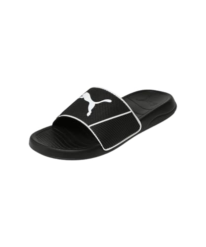 Puma | Popcat 20 Shower Slides | Black-White | 9UK