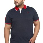 AMERICAN CREW Men’s Polo Collar Navy Melange T-Shirt – XXL (AC3019-XXL)