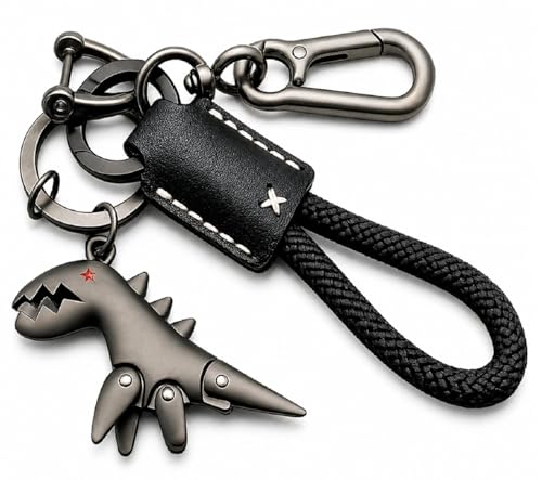Dinosaur Keychain Bottle Opener | Metal Keychain with Carabiner Clip | Portable Key Ring Holder | Heavy Duty Keychain Charm | Everyday Carry Key Accessory for Men Women | Gift for Car & Bike Keys