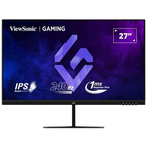 ViewSonic VX2779A-HD-PRO 27 inch (68.5 cm) FHD IPS Gaming Monitor | 240Hz | 1ms MPRT | HDR10 | AMD FreeSync Premium | SuperClear IPS | Eye Care | HDMI, DisplayPort | Ultra Slim Frameless Design