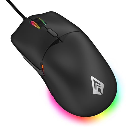 Archer Tech Lab Recurve 100 Ultra Light 69G Wired Gaming Mouse with 3600 Dpi and 6 Buttons,7 Color RGB,Gaming Grade Sensor with Ergonomic Design,Huyu Switches,Compatible with Pc/Mac – Black