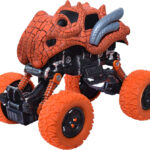 Toyshack Pull Back Dinosaur Monster Truck with Big Rubber Wheels for Kids(Red)